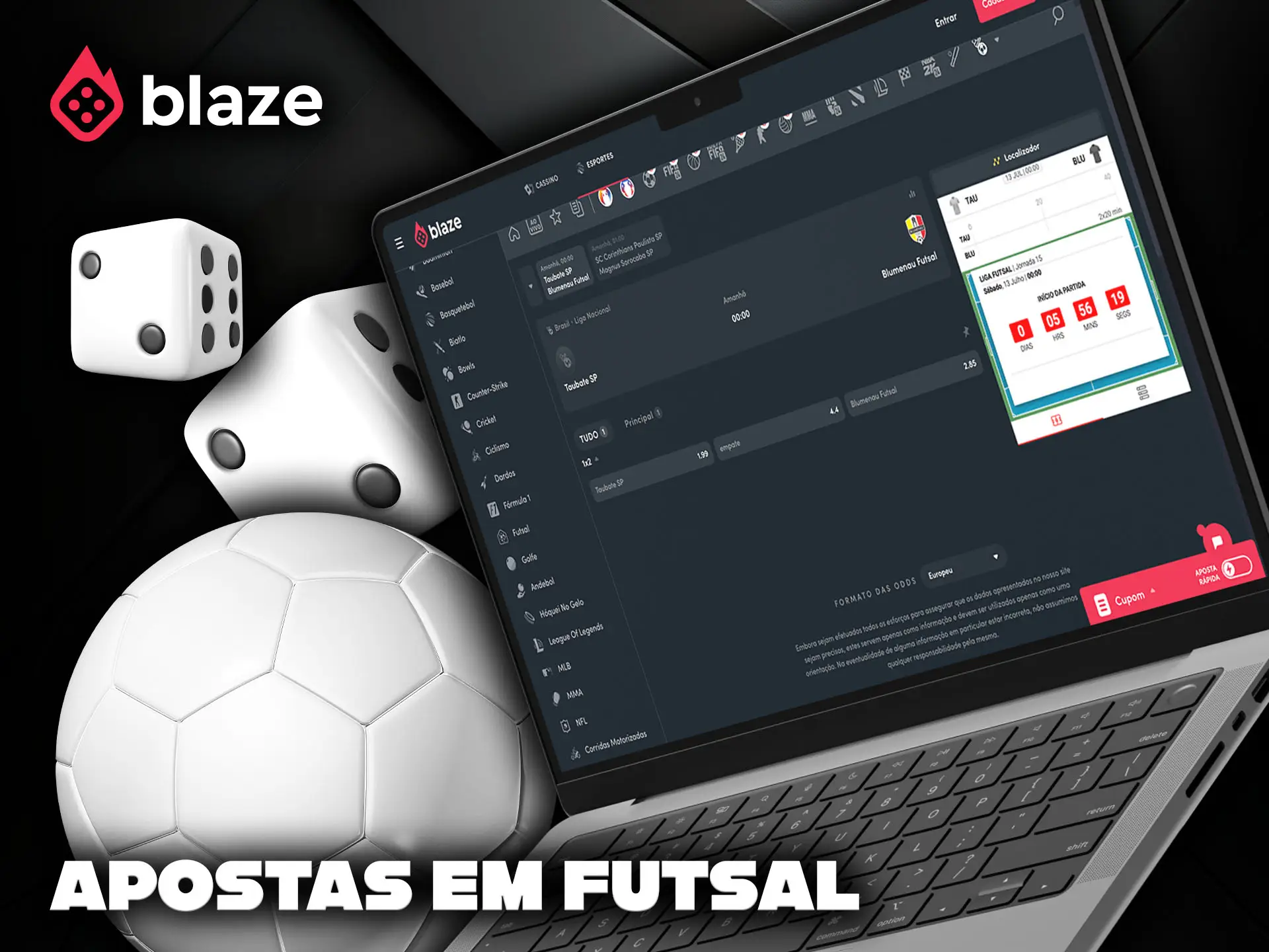 Opções de apostas em futsal no Blaze para os fãs do esporte.