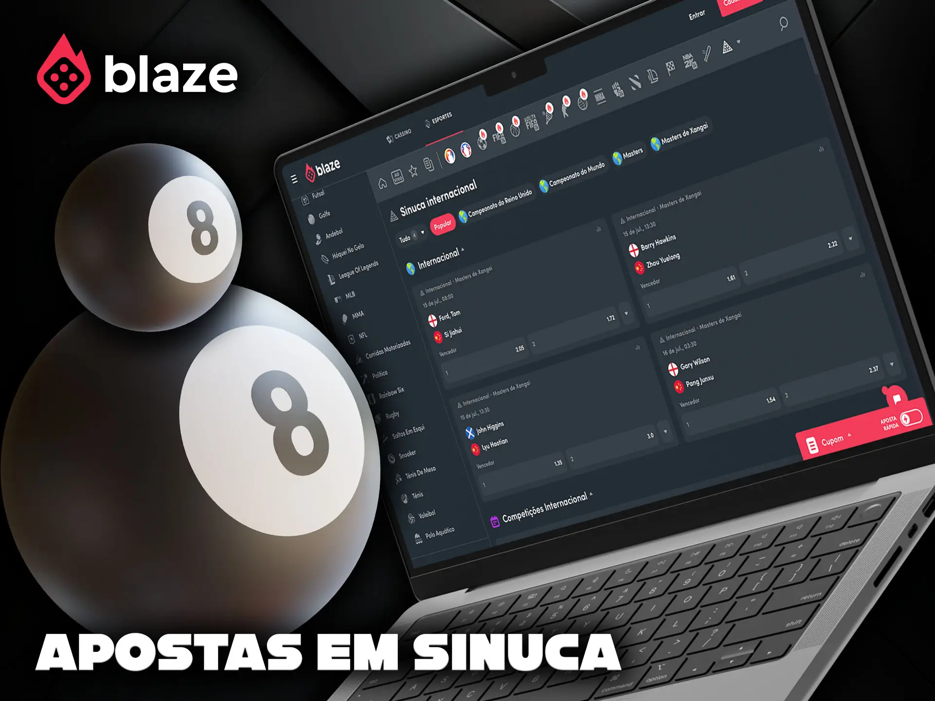 Ofertas Blaze para apostas em sinuca.