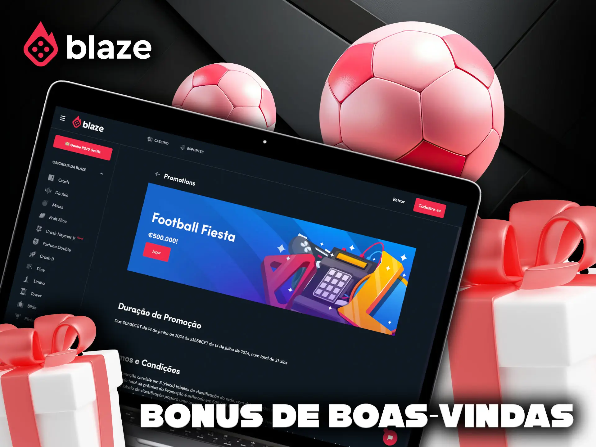 Participe da Festa do Futebol no Blaze.