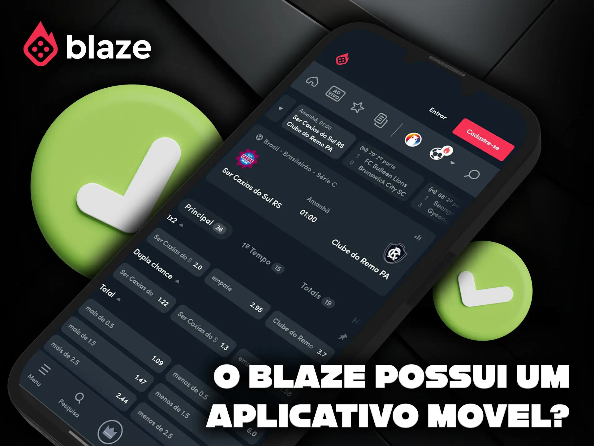 Existe um aplicativo móvel para a plataforma Blaze.