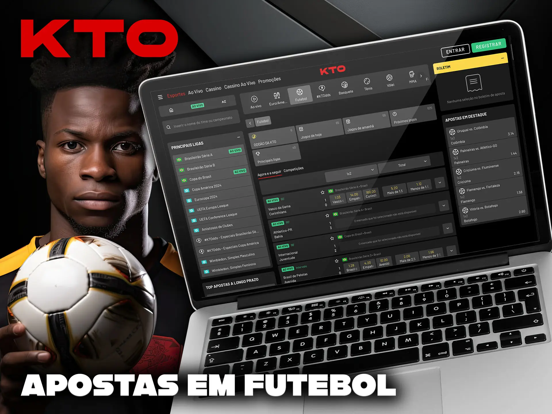 Como apostar em futebol na KTO.