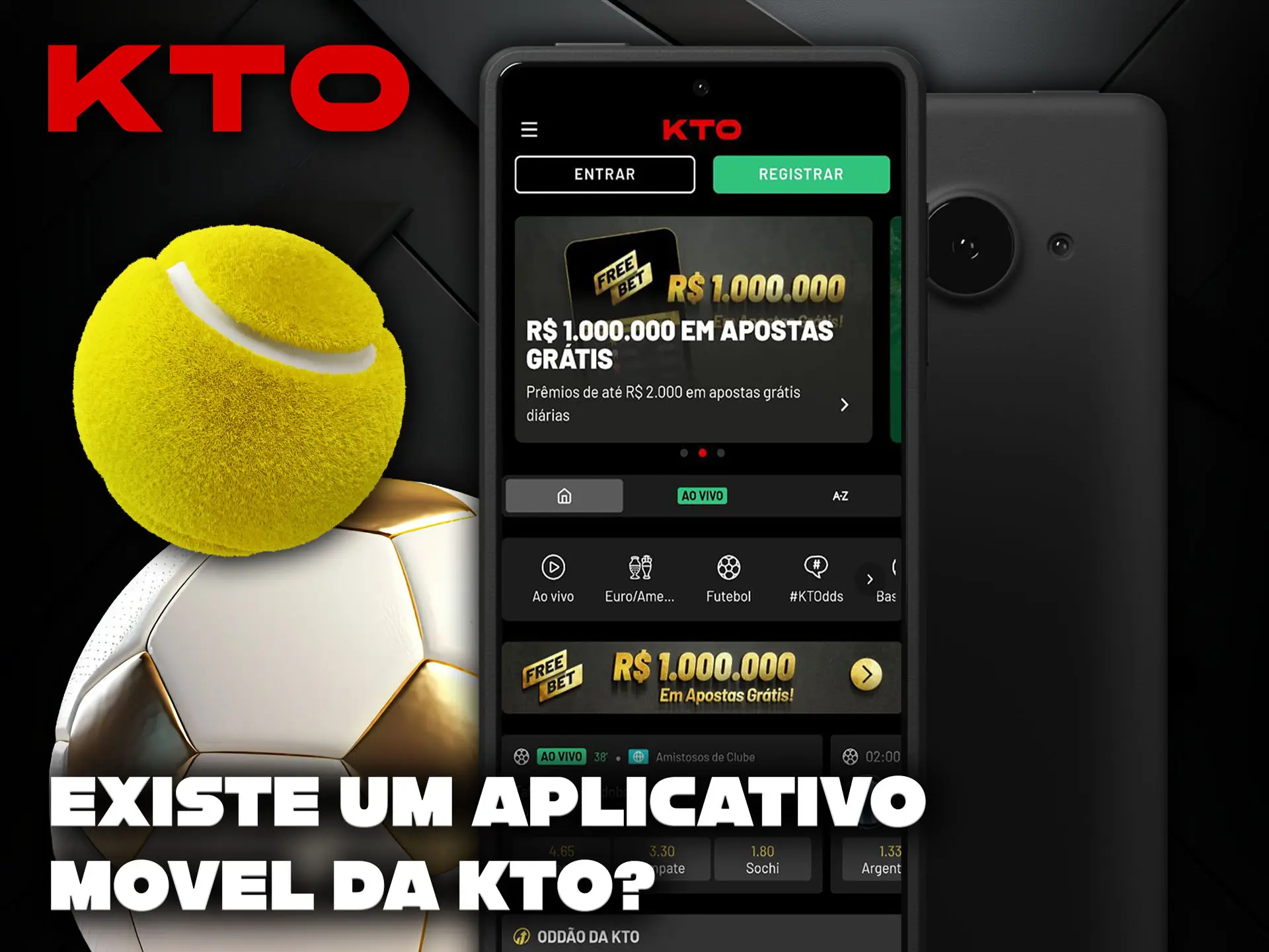 Um aplicativo móvel e uma versão baseada em navegador da plataforma KTO.