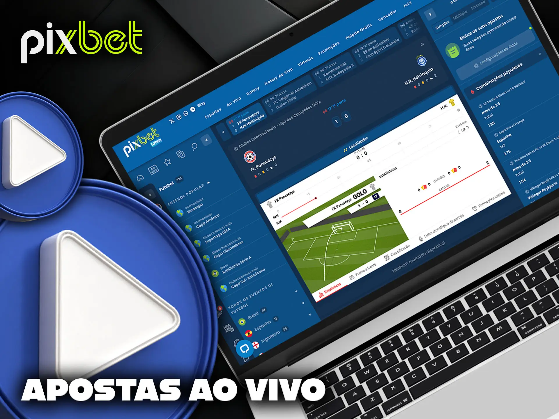 Apostas em tempo real no PixBet Casino.