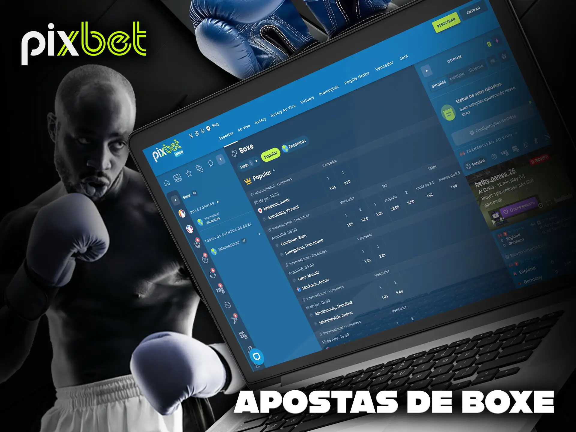 Opções de apostas de boxe no PixBet Casino.