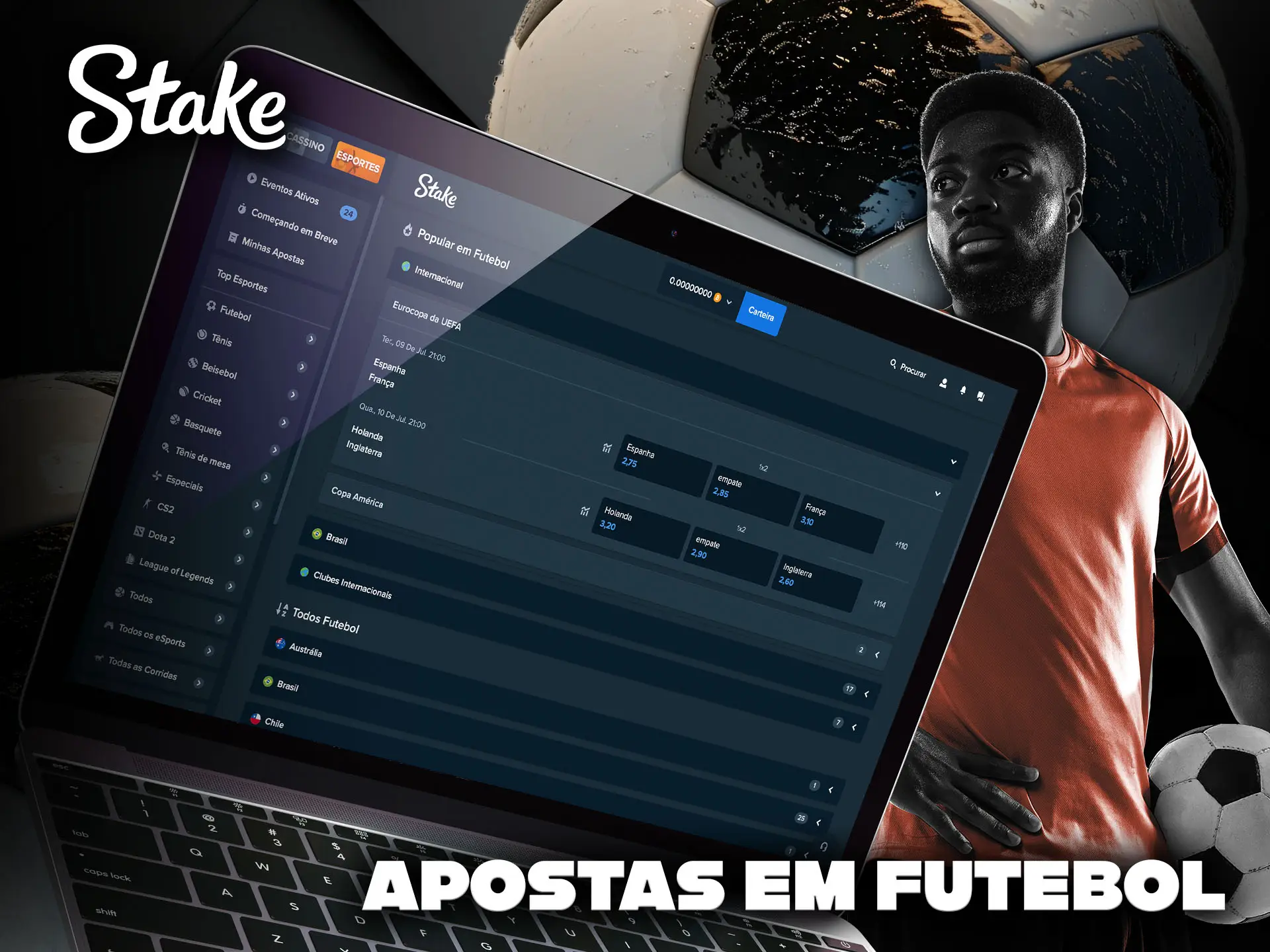 Como apostar em futebol na Stake.