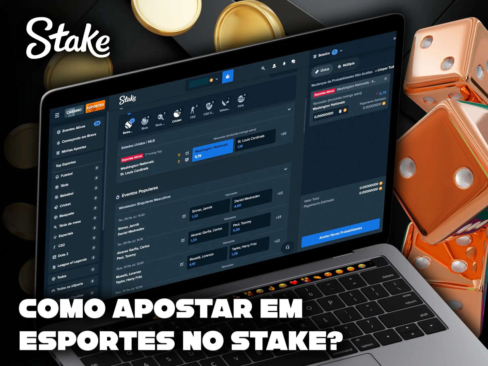 Como você pode apostar em esportes na plataforma Stake.