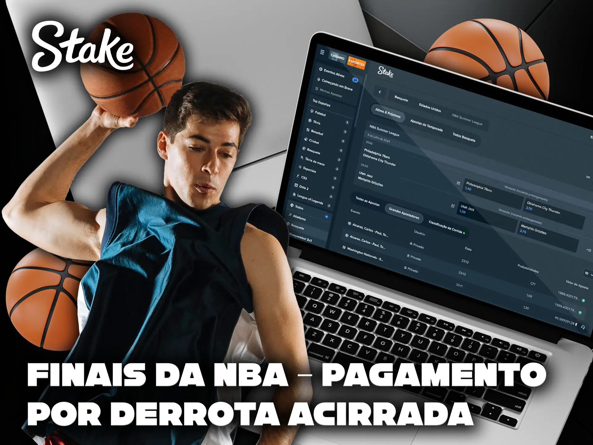 Ação nas finais da NBA - Pagamento por Derrota Acirrada no Stake.