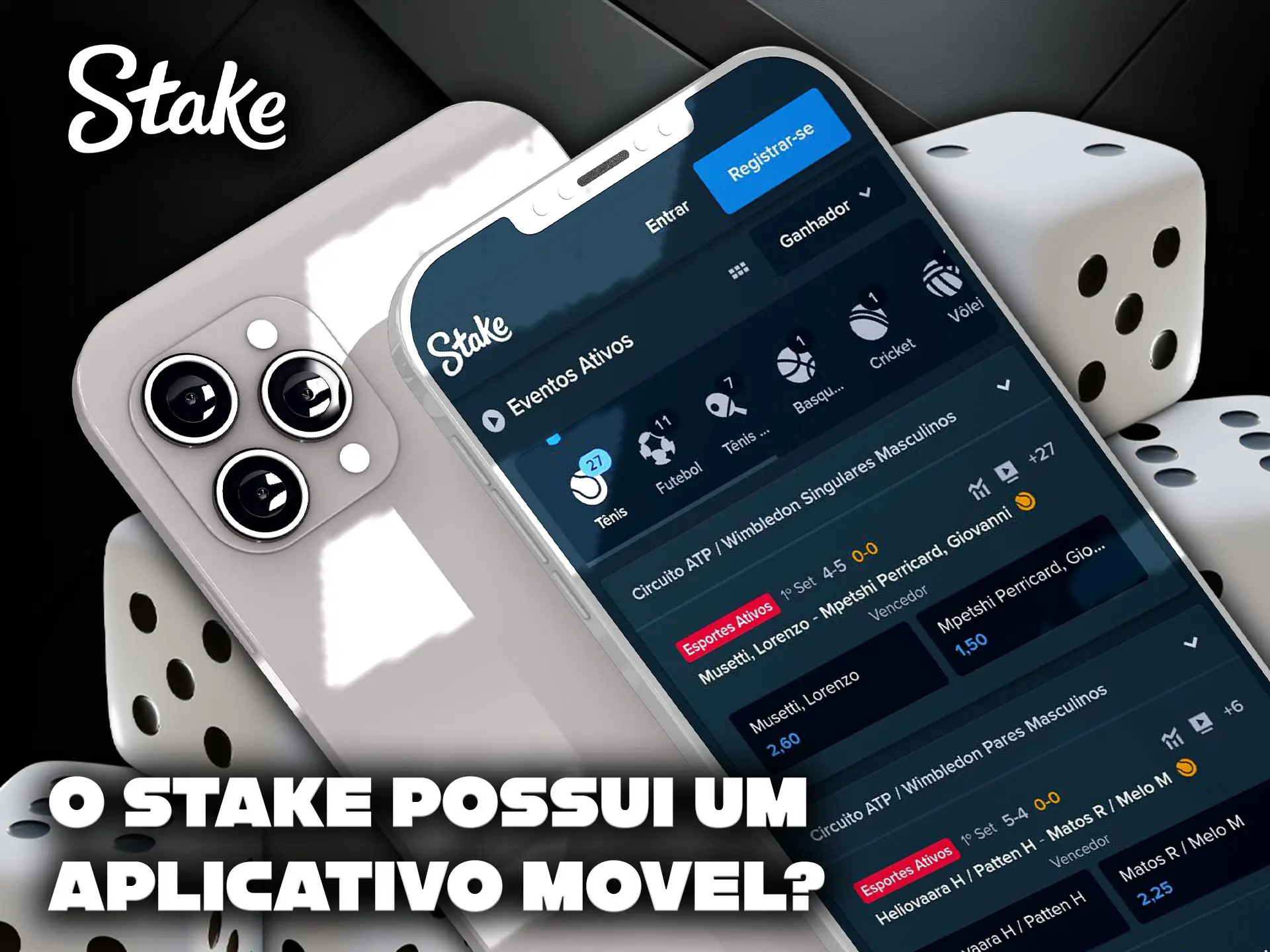 Um aplicativo móvel e uma versão baseada em navegador da plataforma Stake.