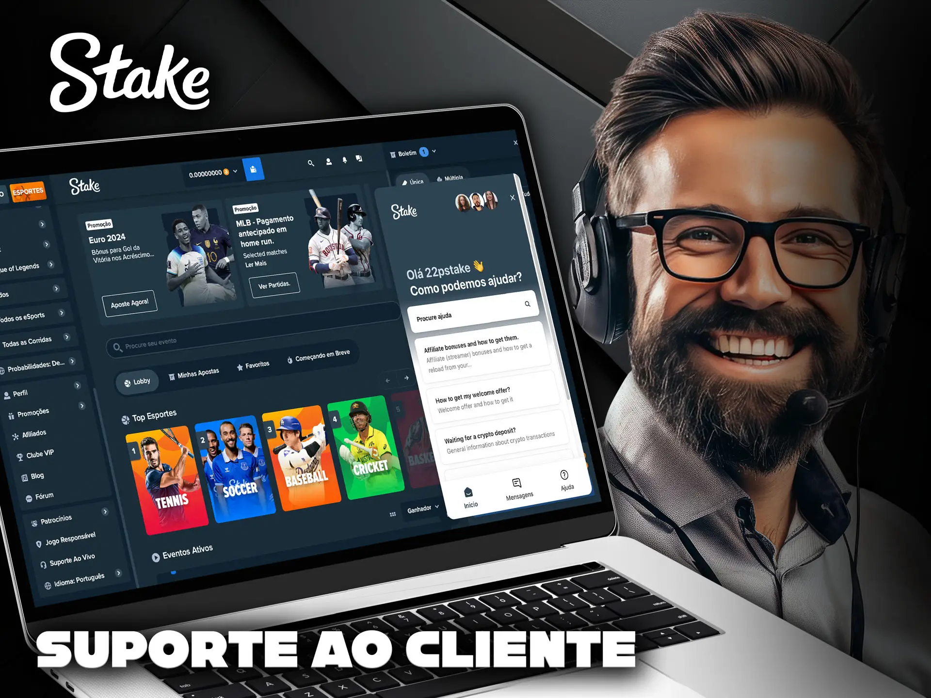 Serviços de suporte da Stake e como entrar em contato com eles.