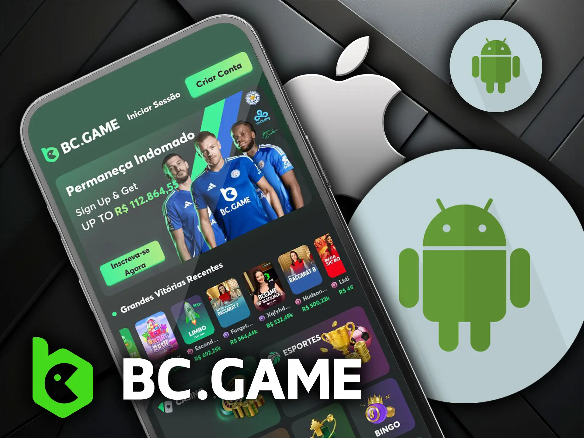 Aplicativo Mobile da BC Game Jogue e Aposte Onde Quiser.