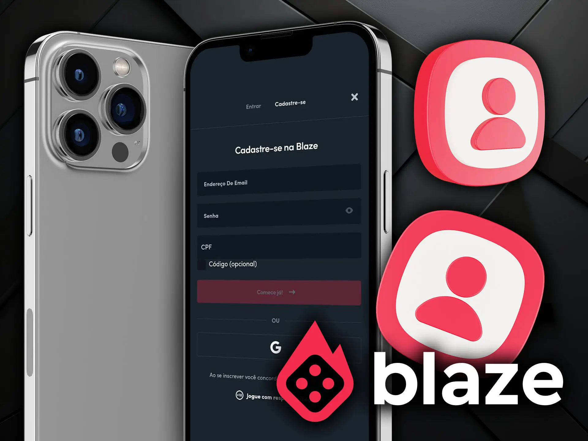 Registro de Conta pelo App Blaze Comece Suas Apostas Já.