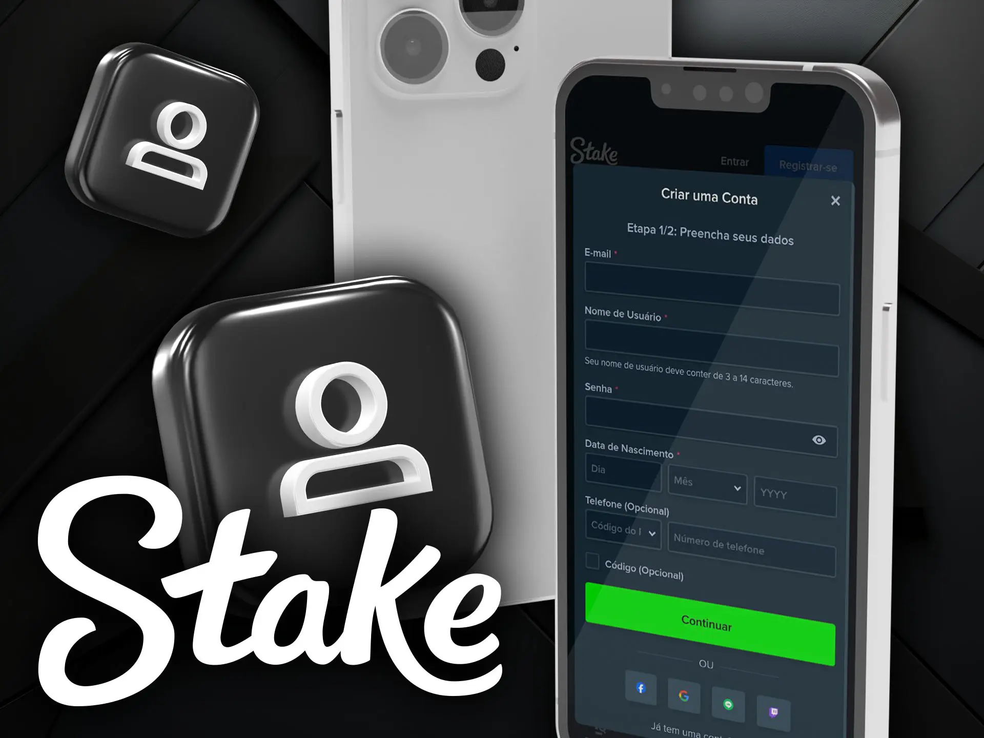 Cadastro de Conta no App Stake Betting de maneira rápida e segura.